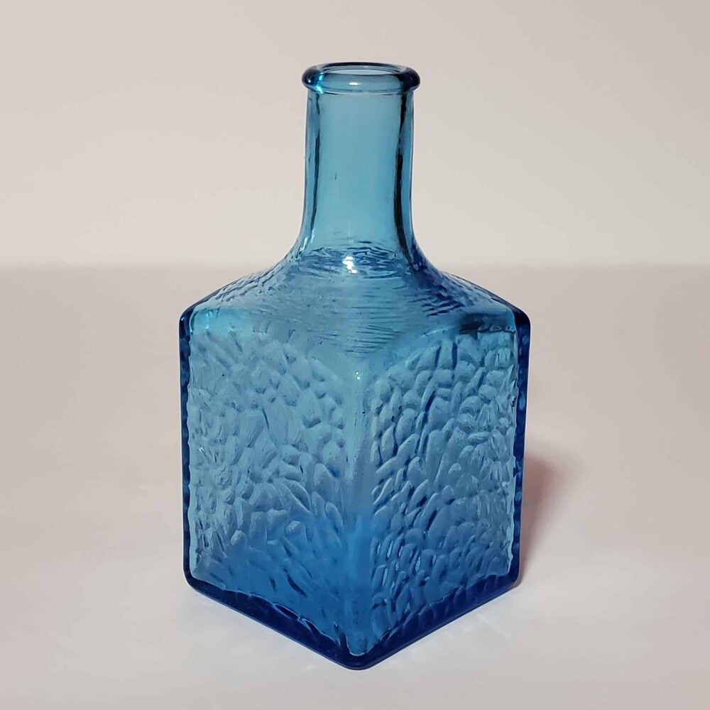 Blue Glass Bottle Textured Vintage